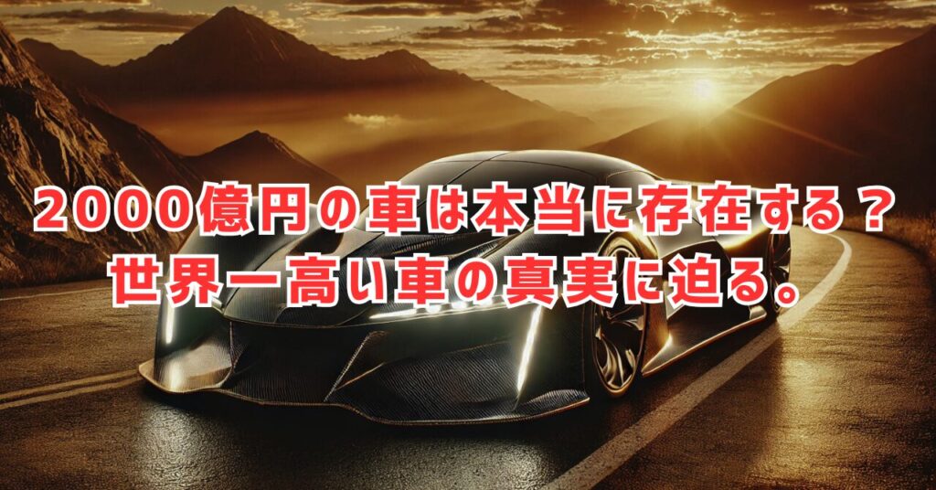 世界一高い車は2000億円超え？本当に高いのはこの2台だった
